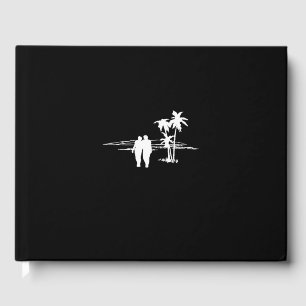 couple in beach guest book