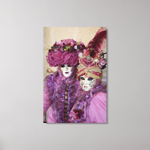 Couple In Carnival Costume, Venice Canvas Print