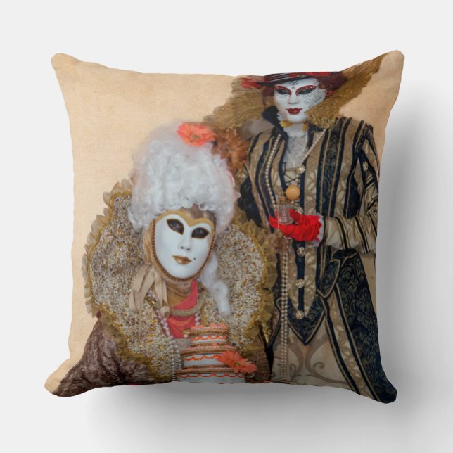 Couple in Carnival Costume, Venice Cushion (Front)