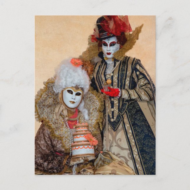 Couple in Carnival Costume, Venice Postcard (Front)