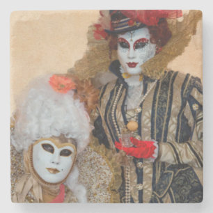 Couple in Carnival Costume, Venice Stone Coaster