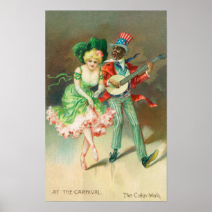 Couple in Costume Doing the Cake-Walk Poster
