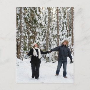 Couple in forest postcard