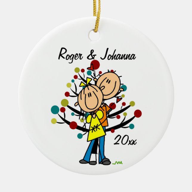 Couple in Love 1st Christmas Personalised Ornament (Front)