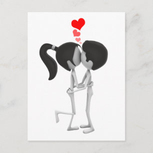 Couple in Love Kissing Postcard