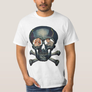 couple in skull horror comic art T-Shirt
