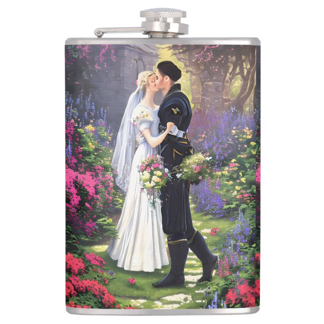 Couple in The Park-56476 Hip Flask (Front)