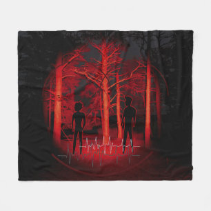 Couple in the woods fleece blanket