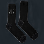 Couple Initials Wedding Minimal Black Modern Chic Socks<br><div class="desc">With its timeless black colour and chic design,  our Chic Socks are a sophisticated choice for any wedding celebration. They also serve as a meaningful keepsake that the couple can cherish long after the big day.</div>