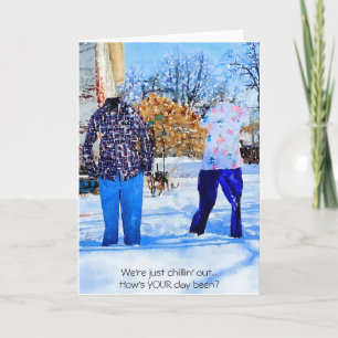 Couple Just Chilling Out Frozen Pants Outfits Card