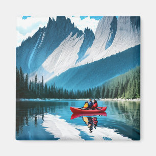 Couple Kayaking Themed Magnet