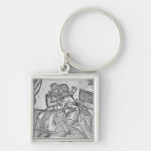 Couple Kissing, illustration 'Roxburghe Ballads' Key Ring