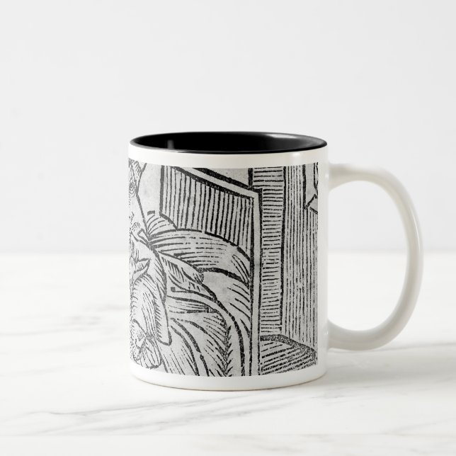Couple Kissing, illustration 'Roxburghe Ballads' Two-Tone Coffee Mug (Right)