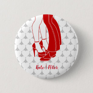 Couple kissing on Valentine's Day 6 Cm Round Badge