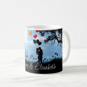 Couple Kissing Romantic Moonlight Personalised Coffee Mug