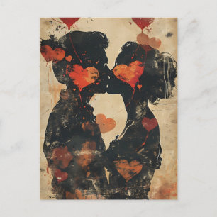 Couple kissing Valentine's Day Postcard