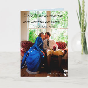 Couple kissing, Victorian quote Card