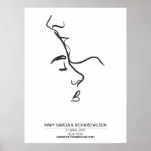  Couple Line Art Personalised Poster 