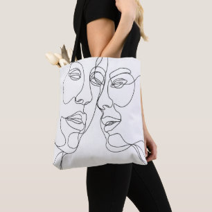 Couple Line Art  Tote Bag