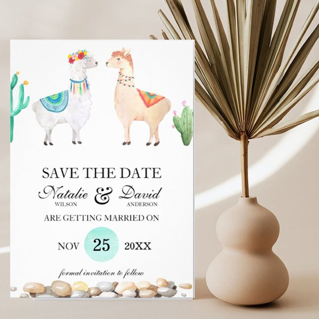 Couple Llama Wedding Save the Date Announcement (Creator Uploaded)