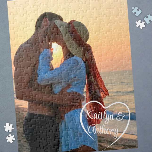 Couple Love Heart Photo Personalised Jigsaw Puzzle (Creator Uploaded)