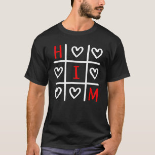 Couple Love Him With Heart I love My Boyfriend Val T-Shirt
