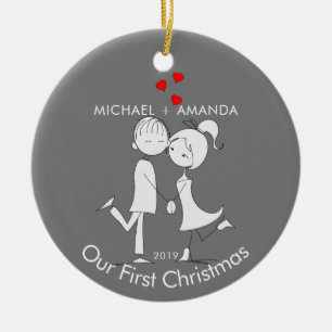 Couple Love Our First Christmas Ceramic Tree Decoration