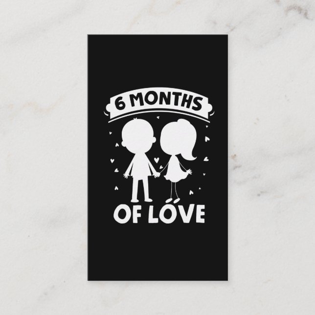 Couple Love Relationship Celebration 6 Months Business Card (Front)