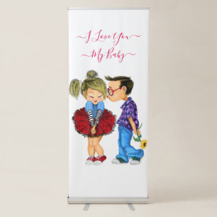 Couple Love Retractable Banner - I Love You