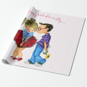 Couple Love Valentine's Day Gift Wrapping Paper