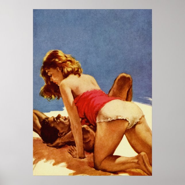 Couple Making Love - Retro Pulp Cover Art Poster (Front)