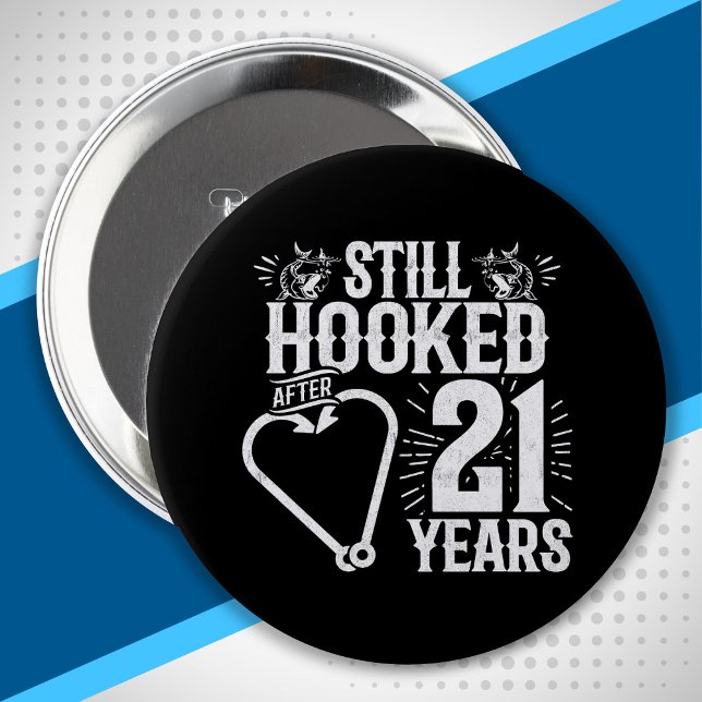 Couple Married 21 Years - 21st Wedding Anniversary 10 Cm Round Badge (Creator Uploaded)