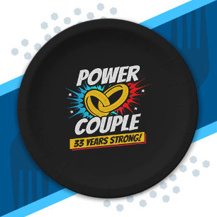 Couple Married 33 Years - 33rd Wedding Anniversary Paper Plate