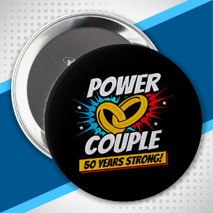 Couple Married 50 Years - 50th Wedding Anniversary 10 Cm Round Badge