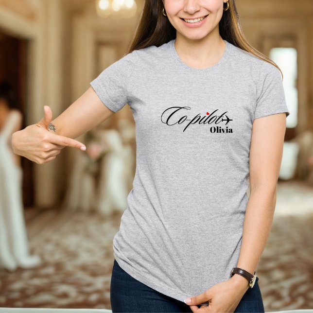 Couple Matching Co-Pilot Airplane Personalized  T-Shirt (Creator Uploaded)