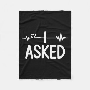 Couple matching engagement party i asked premium fleece blanket