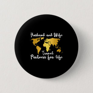Couple Matching Husband And Wife Travel Partners F 6 Cm Round Badge