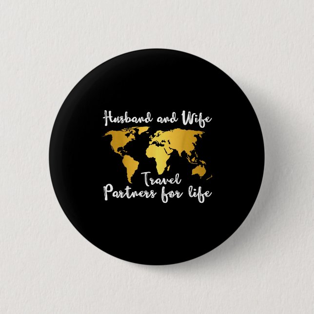 Couple Matching Husband And Wife Travel Partners F 6 Cm Round Badge (Front)
