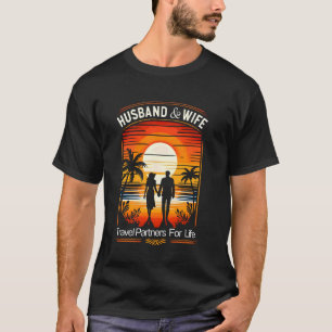 Couple Matching Husband And Wife Travel Partners F T-Shirt