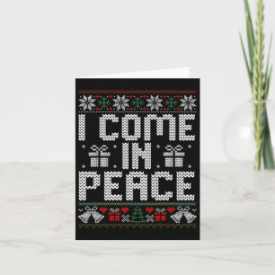Couple Matching Peace I Come In Peace Ugly Sweater Card