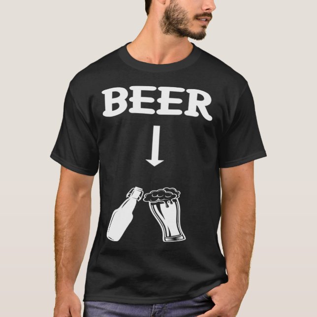 Couple Matching Pregnancy Announcement Beer New Da T-Shirt (Front)