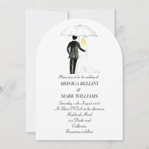 Couple Modern Watercolor Minimalist Wedding Invitation