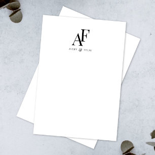 Couple Monogram Black and White Elegant Simple Card