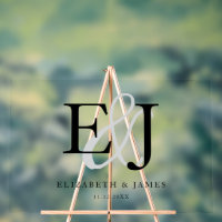 Couple Monogram Initials Elegant Wedding Sign