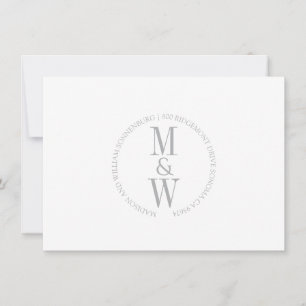 Couple Monogram Minimalist Grey Card
