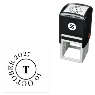 Couple Monogram Modern Custom Editable Self-inking Stamp