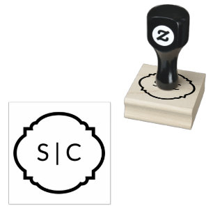 Couple Monogram Wood Art Stamp