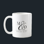 Couple Monogrammed Wedding  Coffee Mug<br><div class="desc">Modern Minimalist Monogram wedding mug for newlyweds. Wedding keepsake. Initials and names.</div>