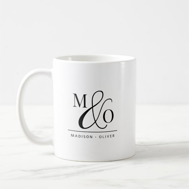 Couple Monogrammed Wedding  Coffee Mug (Left)