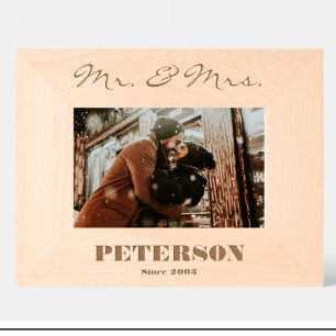 Couple Mr Mrs Dates Custom Wood Picture Frames 